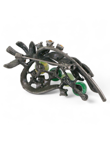 BROSZKA BROSZA BUKIET Z ZIELONYMI KORALAMI LOLITA AKCESORIA