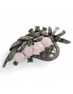 BROSZKA BROSZA BUKIET Z RÓZOWYMI KORALAMI LOLITA AKCESORIA