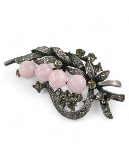 BROSZKA BROSZA BUKIET Z RÓZOWYMI KORALAMI LOLITA AKCESORIA