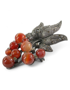 BROSZKA BROSZA WIĄZANKA Z BRĄZOWYMI KORALIKAMI  LOLITA...