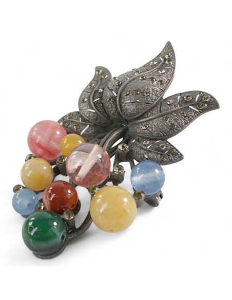 BROSZKA BROSZA WIĄZANKA Z KOLOROWYMI KORALIKAMI  LOLITA AKCESORIA