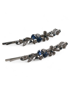 Wsuwka do włosów Dwa kwiatki z kryształkami 2 szt. GRANAT... 2