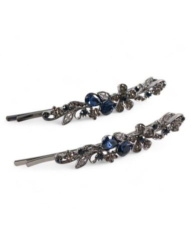 Wsuwka do włosów Dwa kwiatki z kryształkami 2...