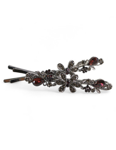 Wsuwka do włosów Dwa kwiatki z kryształkami 2...