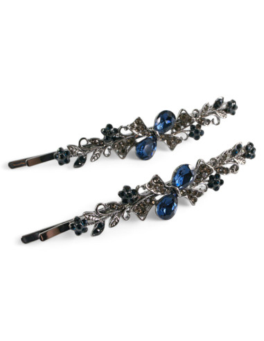 Wsuwka do włosów Dwie Kokardki z kryształkami 2...