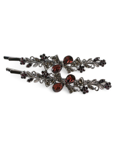 Wsuwka do włosów Dwie Kokardki z kryształkami 2...