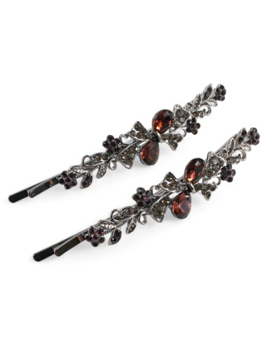 Wsuwka do włosów Dwie Kokardki z kryształkami 2...