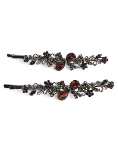 Wsuwka do włosów Dwie Kokardki z kryształkami 2...