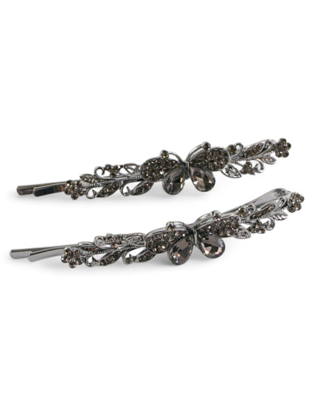Wsuwka do włosów Motylki z kryształkami 2 szt. GRAFIT Lolita Akcesoria