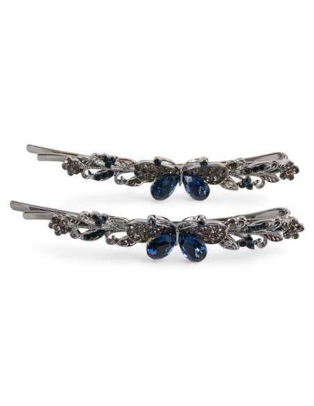 Wsuwka do włosów Motylki z kryształkami 2 szt. GRANAT Lolita Akcesoria