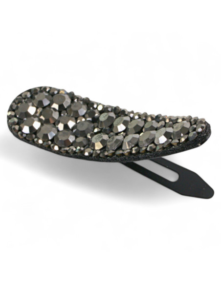 WIECZOROWA ELEGANCKA SPINKA DO WŁOSÓW GRAFITOWE CYRKONIE LOLITA AKCESORIA