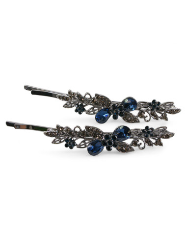 Wsuwka do włosów Dwie Kokardki z kryształkami 2...