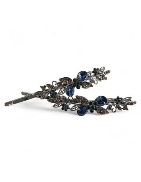 Wsuwka do włosów Dwie Kokardki z kryształkami 2 szt. GRANAT Lolita Akcesoria