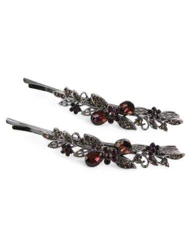 Wsuwka do włosów Dwie Kokardki z kryształkami 2...