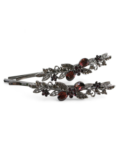 Wsuwka do włosów Dwie Kokardki z kryształkami 2...