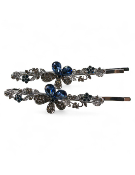 Wsuwka do włosów KWIATKI z kryształkami 2 szt. GRANAT Lolita Akcesoria