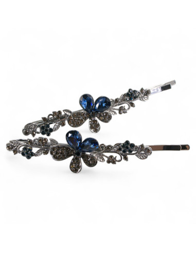 Wsuwka do włosów KWIATKI z kryształkami 2 szt....