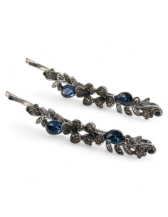 Wsuwka do włosów DWA KWIATKI  z kryształkami 2 szt....