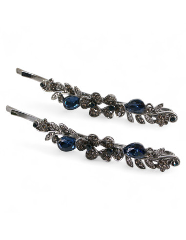 Wsuwka do włosów DWA KWIATKI  z kryształkami 2...