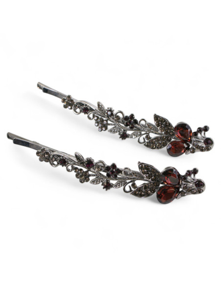 Wsuwka do włosów PAW z kryształkami 2 szt. BURGUND Lolita Akcesoria