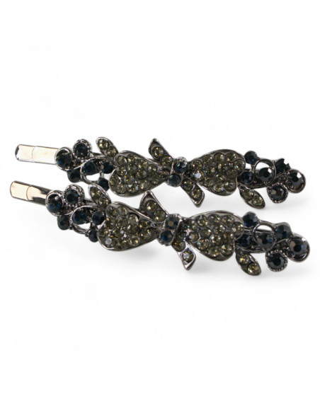 Wsuwka do włosów  Kokardki z kryształkami 2 szt. GRANAT Lolita Akcesoria