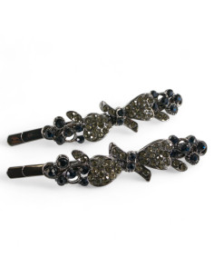 Wsuwka do włosów  Kokardki z kryształkami 2 szt. GRANAT... 2