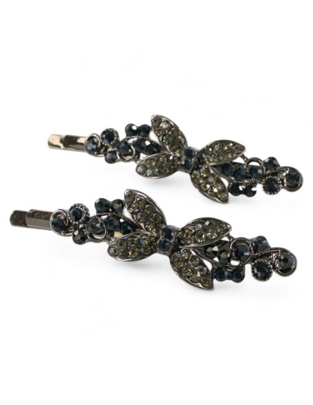 Wsuwka do włosów  Kokardki z kryształkami 2 szt. GRANAT Lolita Akcesoria