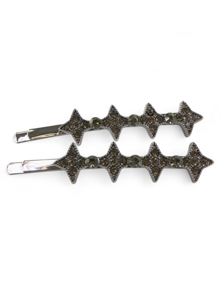 Wsuwka do włosów  GWIAZDKI z kryształkami 2 szt. GRAFIT Lolita Akcesoria