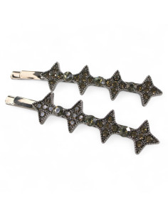 Wsuwka do włosów  GWIAZDKI z kryształkami 2 szt. GRAFIT... 2