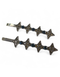 Wsuwka do włosów GWIAZDKI z kryształkami 2 szt. GRANAT...