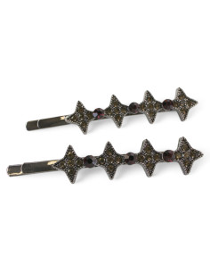 Wsuwka do włosów  GWIAZDKI z kryształkami 2 szt. BURGUND... 2