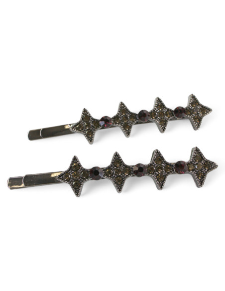 Wsuwka do włosów  GWIAZDKI z kryształkami 2 szt. BURGUND Lolita Akcesoria