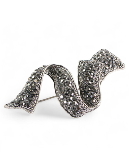 BROSZKA BROSZA SREBRONO - GRAFITOWY ZAWIJAS / FAWOREK  LOLITA AKCESORIA