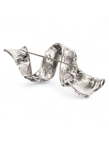 BROSZKA BROSZA SREBRONO - GRAFITOWY ZAWIJAS /...