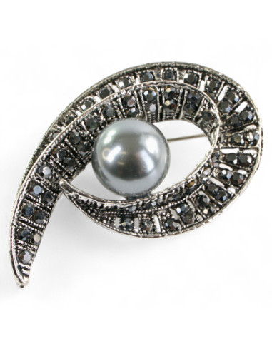 BROSZKA BROSZA SREBRONO - GRAFITOWY ZAWIJAS z...