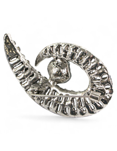 BROSZKA BROSZA SREBRONO - GRAFITOWY ZAWIJAS z...