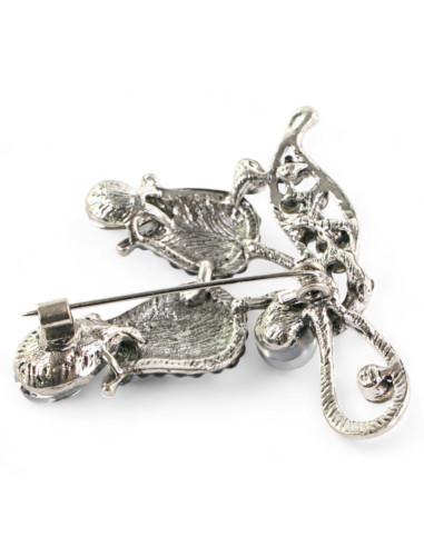 BROSZKA BROSZA SREBRONO - GRAFITOWA WIĄZANKA Z...