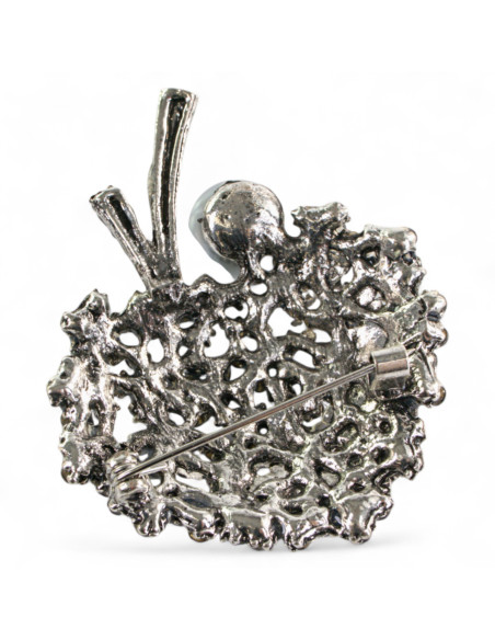 BROSZKA BROSZA SREBRONO -GRAFITOWY KWIAT KWIATEK Z PERŁĄ   LOLITA AKCESORIA