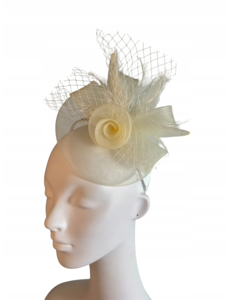 KWIAT Z MATERIAŁU na GŁOWĘ TOCZEK KAPELUSIK FASCYNATOR Lolita Accessories