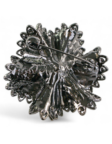 BROSZKA BROSZA GRAFITOWY WIKTORIAŃSKI  KWIAT  Z...