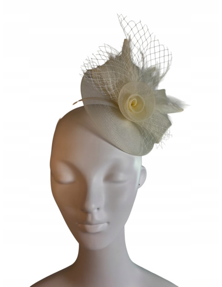 KWIAT Z MATERIAŁU na GŁOWĘ TOCZEK KAPELUSIK FASCYNATOR Lolita Accessories