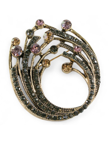 BROSZKA BROSZA ZWIAJAS STARE ZŁOTO Z KAMIENIAMI...