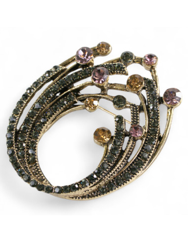 BROSZKA BROSZA ZWIAJAS STARE ZŁOTO Z KAMIENIAMI...