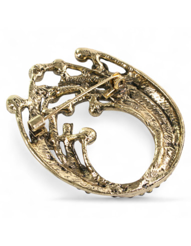 BROSZKA BROSZA ZWIAJAS STARE ZŁOTO Z KAMIENIAMI...