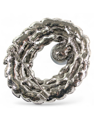 BROSZKA BROSZA SREBRONO -GRAFITOWA ROZETA  Z...