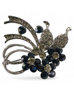 BROSZKA BROSZA BUKIET KWIATÓW Z GRANATOWYMI  KWIATKAMI... 2