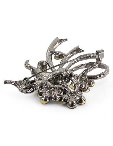 BROSZKA BROSZA BUKIET KWIATÓW Z GRANATOWYMI...