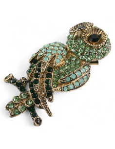 BROSZKA BROSZA ZIELONA  SOWA z CYRKONIAMI LOLITA AKCESORIA 2