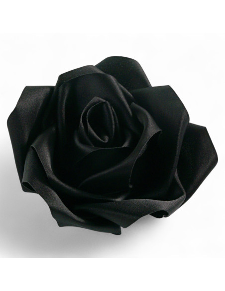 KWIAT Z MATERIAŁU RÓŻA BROSZKA PRZYPINKA LOLITA AKCESORIA 10 CM CZARNY