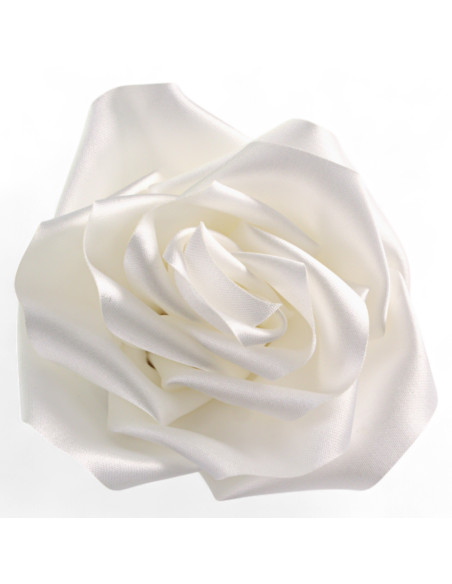 KWIAT Z MATERIAŁU RÓŻA BROSZKA PRZYPINKA LOLITA AKCESORIA 10 CM BIAŁY